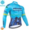 Homme Maillot vélo Hiver Thermal Astana Qazaqstan 2024 N001